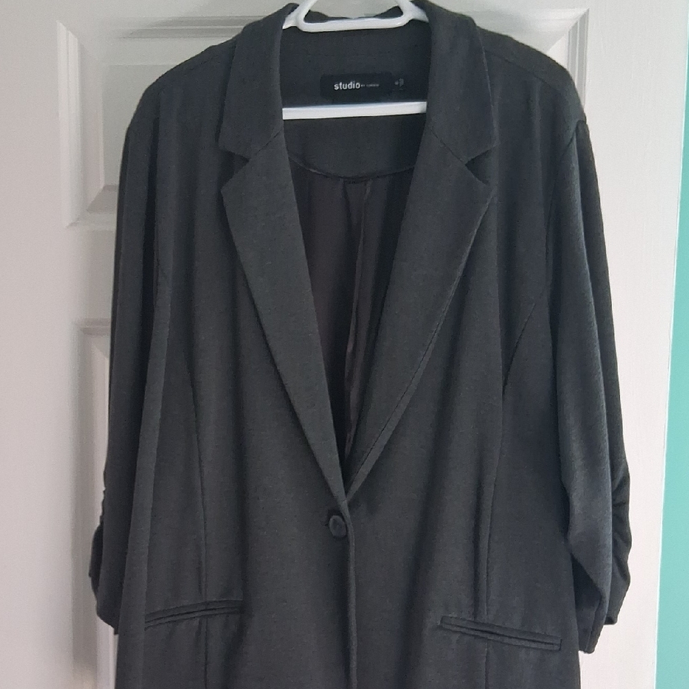 torrid Charcoal Longline Blazer Jacket